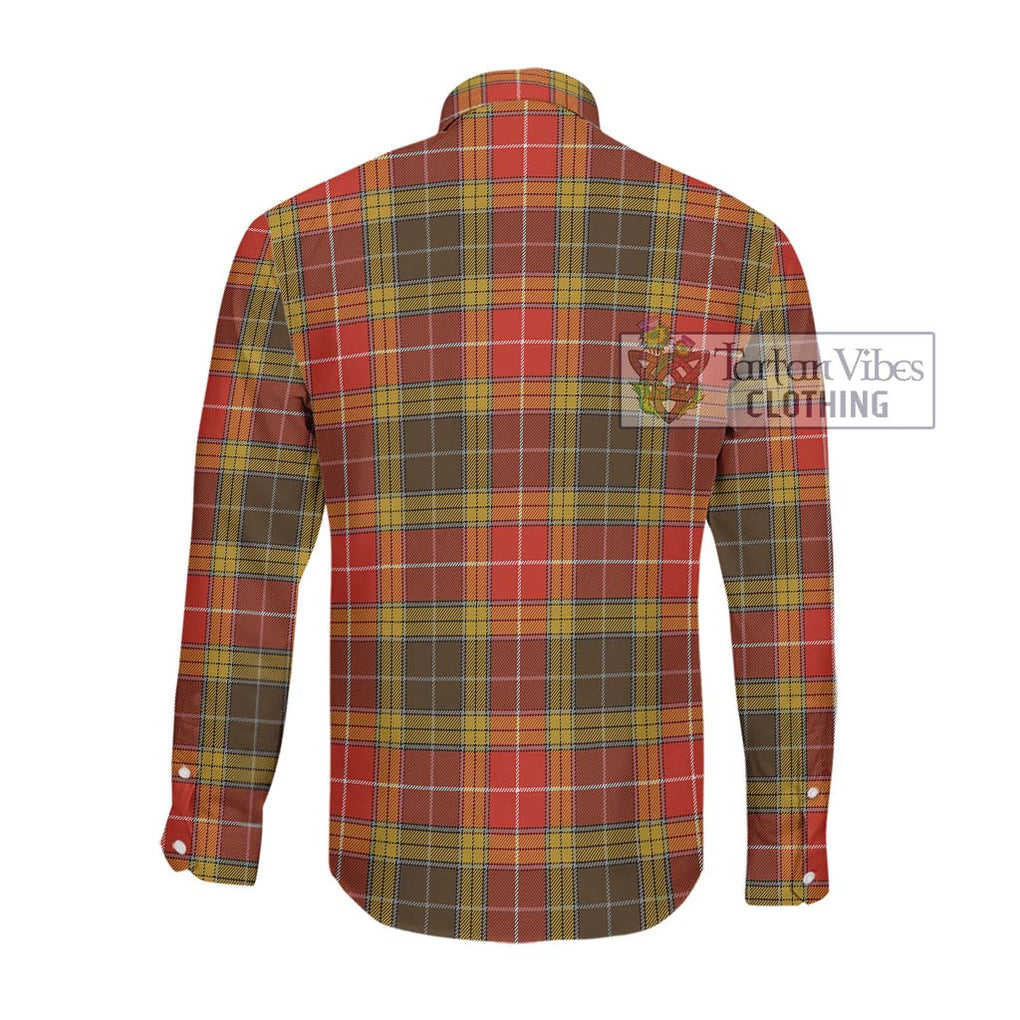 Buchanan Old Set Weathered Tartan Long Sleeve Button Shirt with Family Crest DNA In Me Style - Tartanvibesclothing Shop