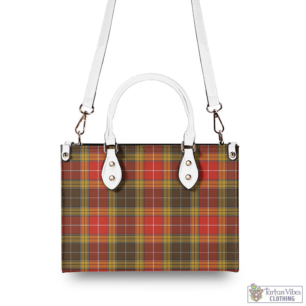 Tartan Vibes Clothing Buchanan Old Set Weathered Tartan Luxury Leather Handbags