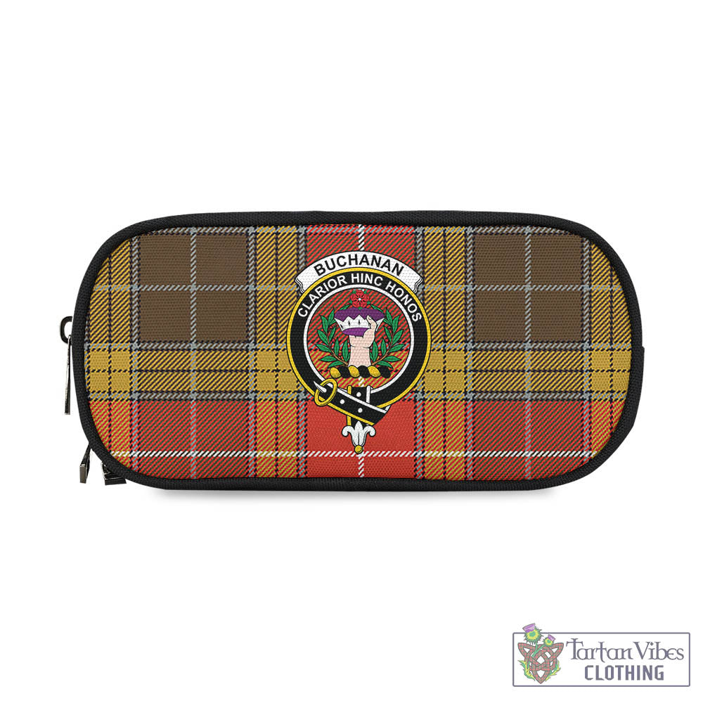 Tartan Vibes Clothing Buchanan Old Set Weathered Tartan Pen and Pencil Case with Family Crest