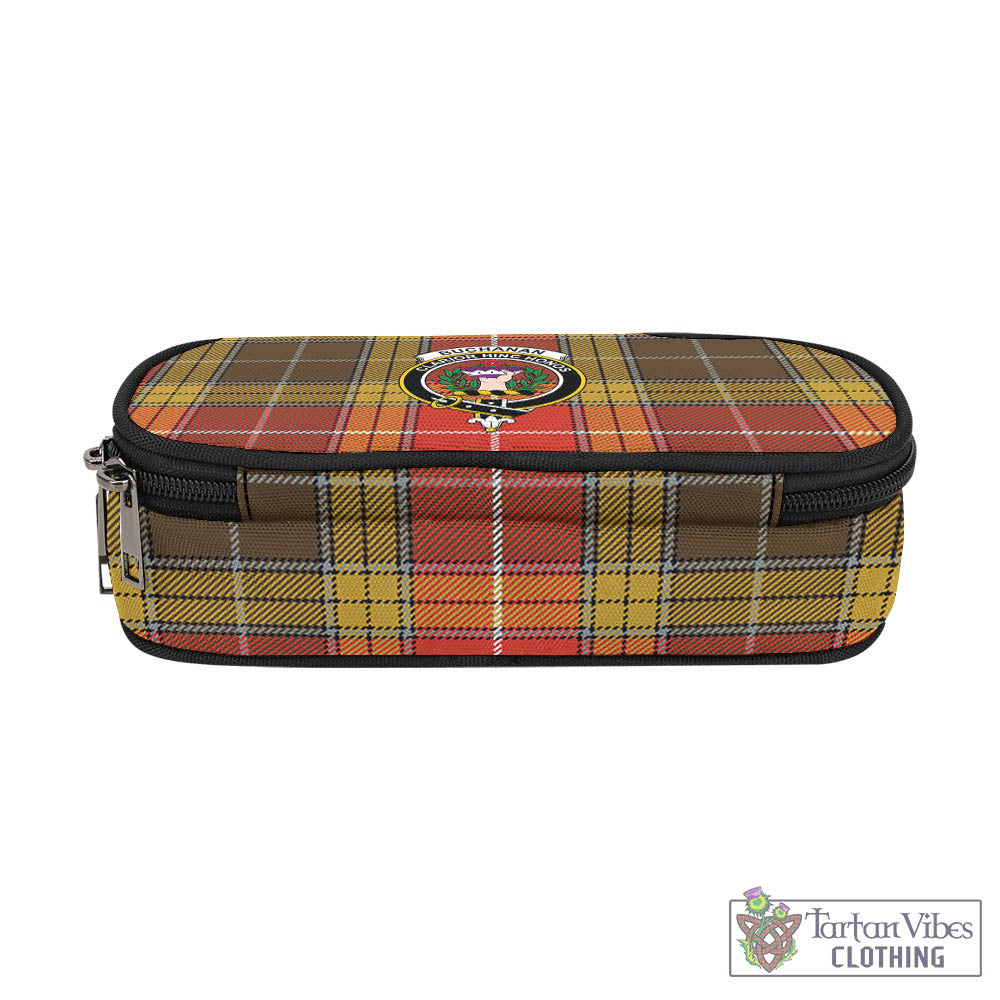 Tartan Vibes Clothing Buchanan Old Set Weathered Tartan Pen and Pencil Case with Family Crest