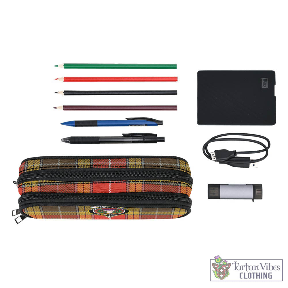 Tartan Vibes Clothing Buchanan Old Set Weathered Tartan Pen and Pencil Case with Family Crest