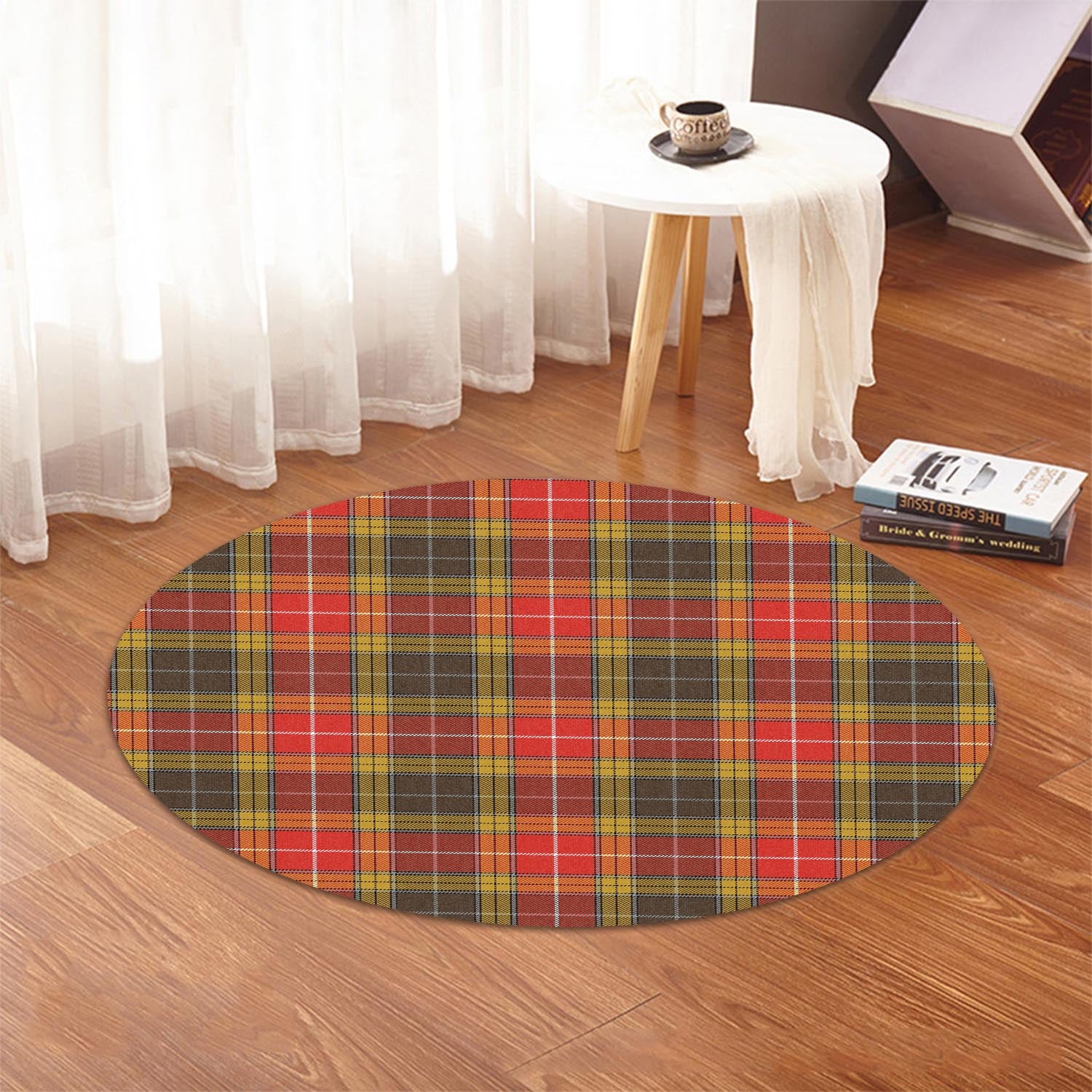 Buchanan Old Set Weathered Tartan Round Rug - Tartanvibesclothing