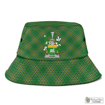 Quinn Irish Clan Tartan Bucket Hat with Coat of Arms Bucket Hat One Size - Tartan Vibes Clothing