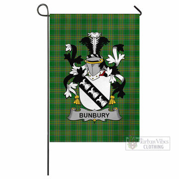 Bunbury Irish Clan Tartan Flag with Coat of Arms