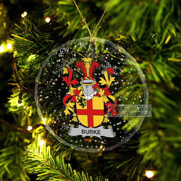 Burke Irish Clan Christmas Glass Ornament with Coat of Arms