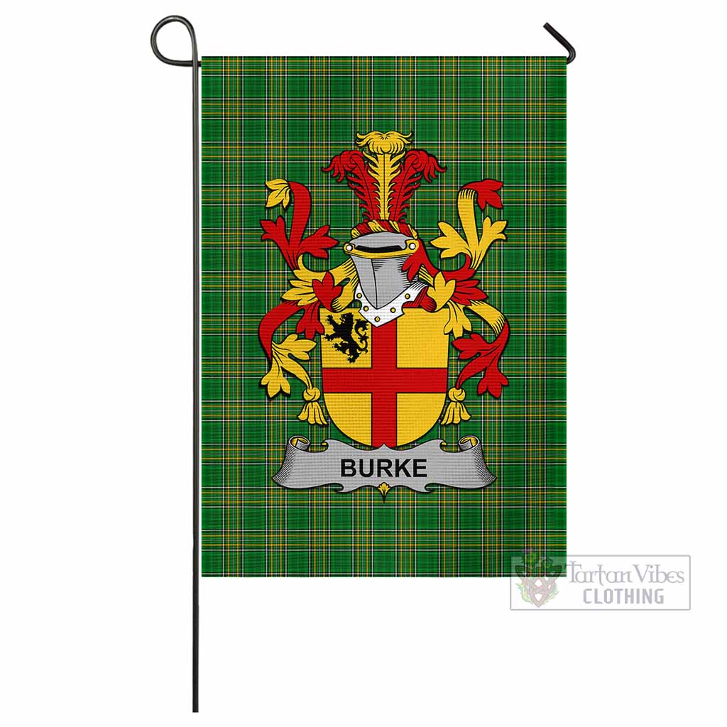 Tartan Vibes Clothing Burke Irish Clan Flag with Coat of Arms