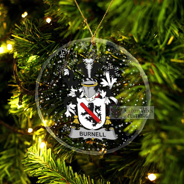 Burnell Irish Clan Christmas Glass Ornament with Coat of Arms