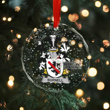 Burnell Irish Clan Christmas Glass Ornament with Coat of Arms