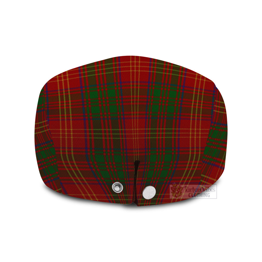 Burness Tartan Jeff Cap, Tartan Flat Cap with Coat of Arms - Tartan Vibes Clothing