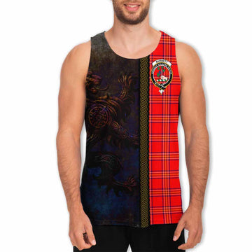 Burnett Tartan Family Crest Men's Tank Top Alba Gu Brath Be Brave Lion Ancient Style Men - Tartan Vibes Clothing