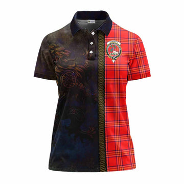 Burnett Tartan Family Crest Women's Polo Shirt Alba Gu Brath Be Brave Lion Ancient Style Women - Tartan Vibes Clothing