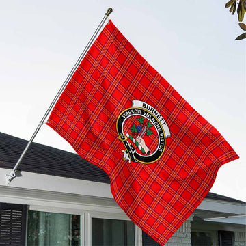 Burnett Tartan House Flag with Family Crest