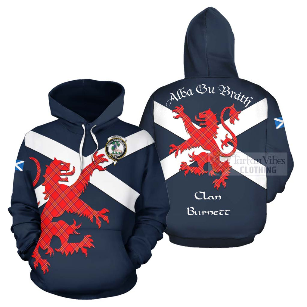 Tartan Vibes Clothing Burnett Tartan Lion Rampant Hoodie – Proudly Display Your Heritage with Alba Gu Brath and Clan Name