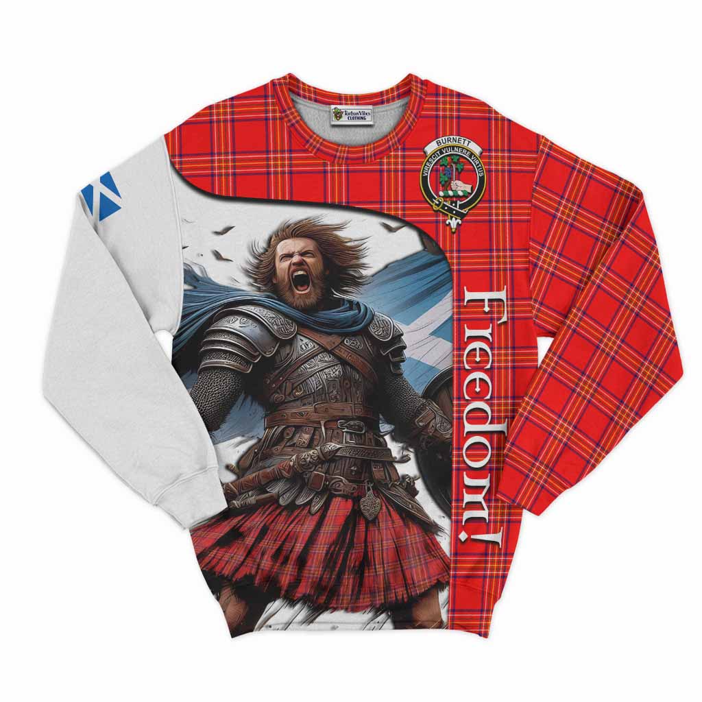 Tartan Vibes Clothing Burnett Crest Tartan Sweatshirt Inspired by the Freedom of Scottish Warrior