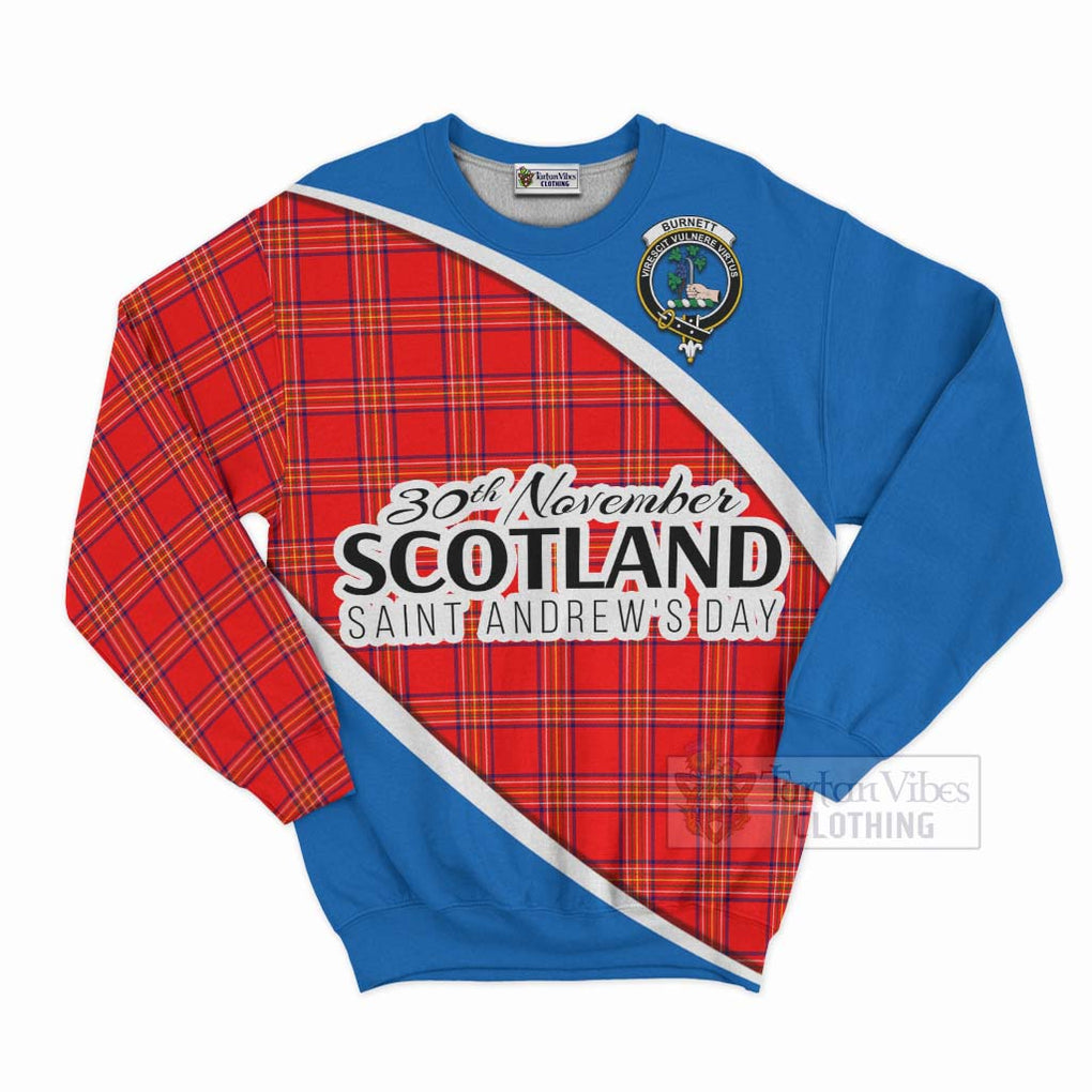 Tartan Vibes Clothing Burnett Family Crest Tartan Sweatshirt Celebrate Saint Andrew's Day in Style