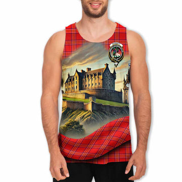 Burnett Tartan Family Crest Men's Tank Top with Scottish Ancient Castle Style Men - Tartan Vibes Clothing