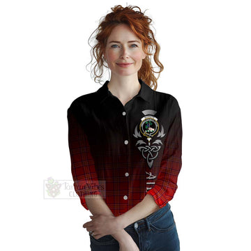 Burnett Tartan Women's Casual Shirt Featuring Alba Gu Brath Family Crest Celtic Inspired