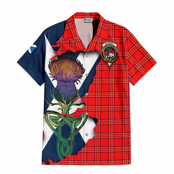 Burnett Tartan Family Crest Hawaiian Shirt Scottish Thistle Celtic Inspired Kid - Tartan Vibes Clothing
