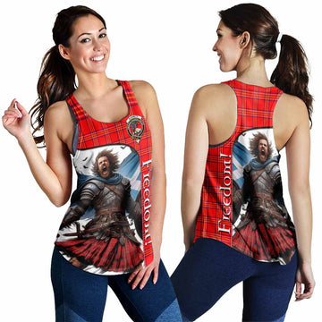 Burnett Crest Tartan Women's Racerback Tanks Inspired by the Freedom of Scottish Warrior