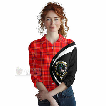 Burnett Tartan Women's Casual Shirt with Family Crest Circle Style