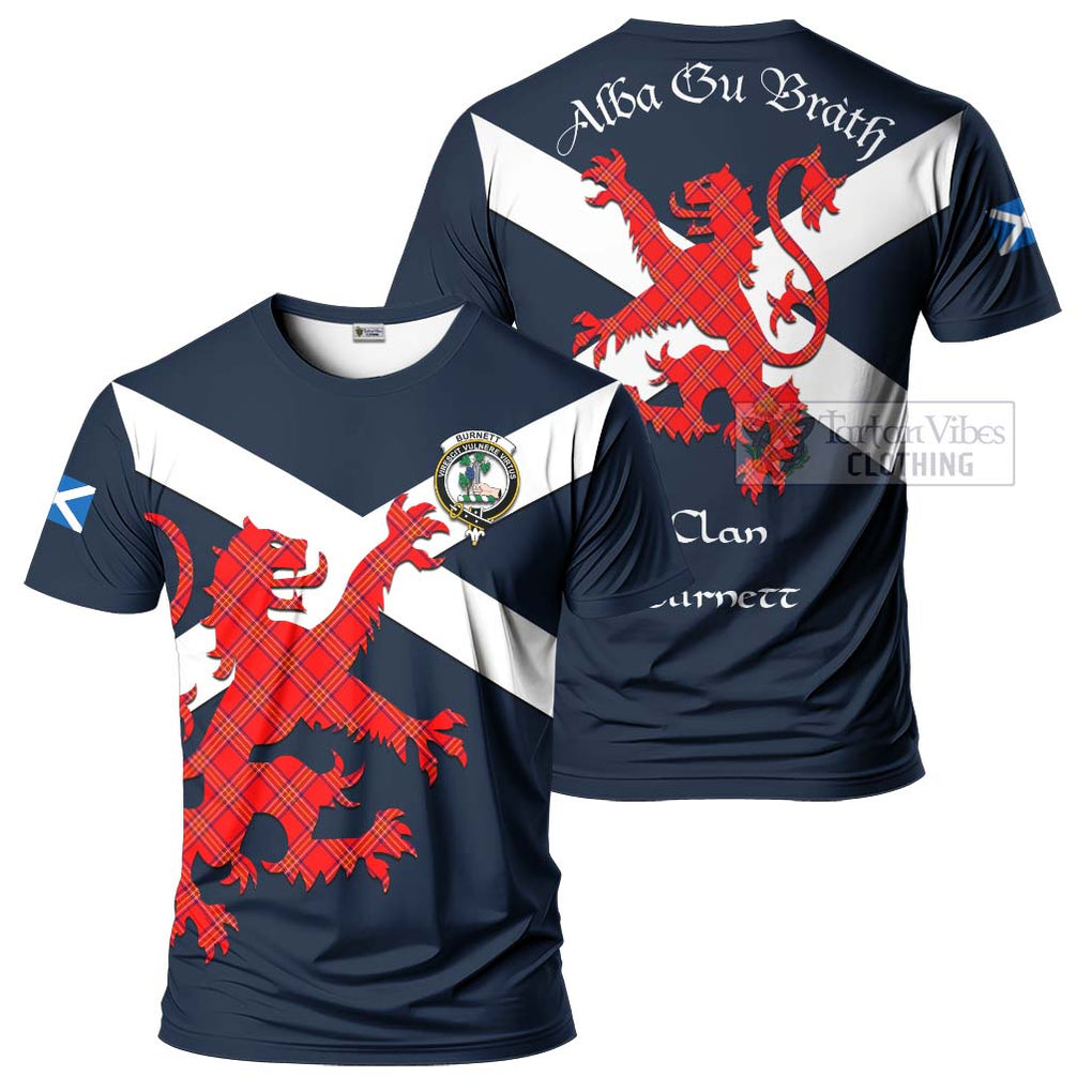 Tartan Vibes Clothing Burnett Tartan Lion Rampant T-Shirt – Proudly Display Your Heritage with Alba Gu Brath and Clan Name