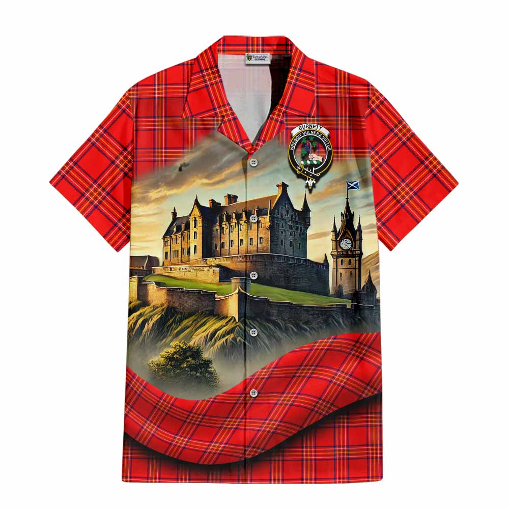 Burnett Tartan Family Crest Hawaiian Shirt with Scottish Ancient Castle Style Kid - Tartan Vibes Clothing