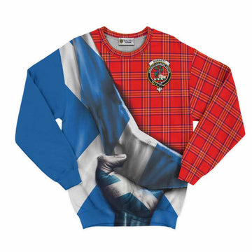 Burnett Tartan Sweatshirt with Family Crest Scotland Patriotic Style