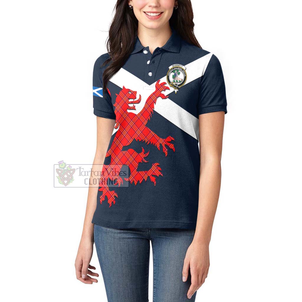 Tartan Vibes Clothing Burnett Tartan Lion Rampant Women's Polo Shirt – Proudly Display Your Heritage with Alba Gu Brath and Clan Name