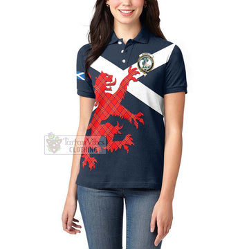 Burnett Tartan Lion Rampant Women's Polo Shirt  Proudly Display Your Heritage with Alba Gu Brath and Clan Name