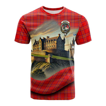 Burnett Tartan Family Crest Cotton T-shirt with Scottish Ancient Castle Style Kid's Shirt - Tartan Vibes Clothing