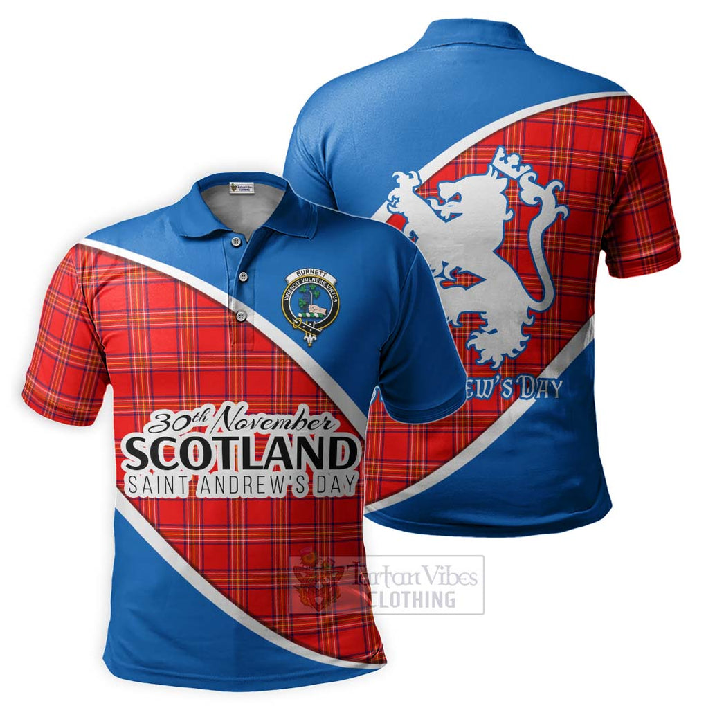 Tartan Vibes Clothing Burnett Family Crest Tartan Polo Shirt Celebrate Saint Andrew's Day in Style