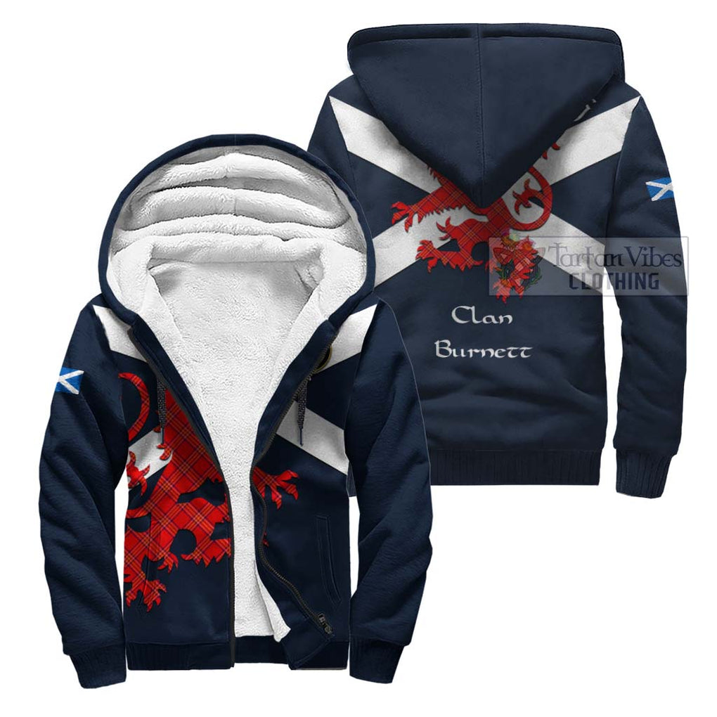 Tartan Vibes Clothing Burnett Tartan Lion Rampant Sherpa Hoodie – Proudly Display Your Heritage with Alba Gu Brath and Clan Name