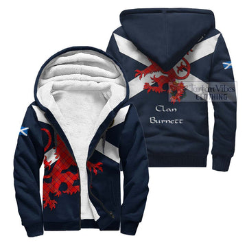 Burnett Tartan Lion Rampant Sherpa Hoodie  Proudly Display Your Heritage with Alba Gu Brath and Clan Name