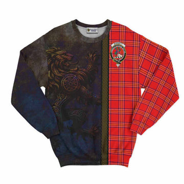 Burnett Tartan Family Crest Sweatshirt Alba Gu Brath Be Brave Lion Ancient Style Unisex - Tartan Vibes Clothing