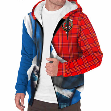 Burnett Tartan Sherpa Hoodie with Family Crest Scotland Patriotic Style