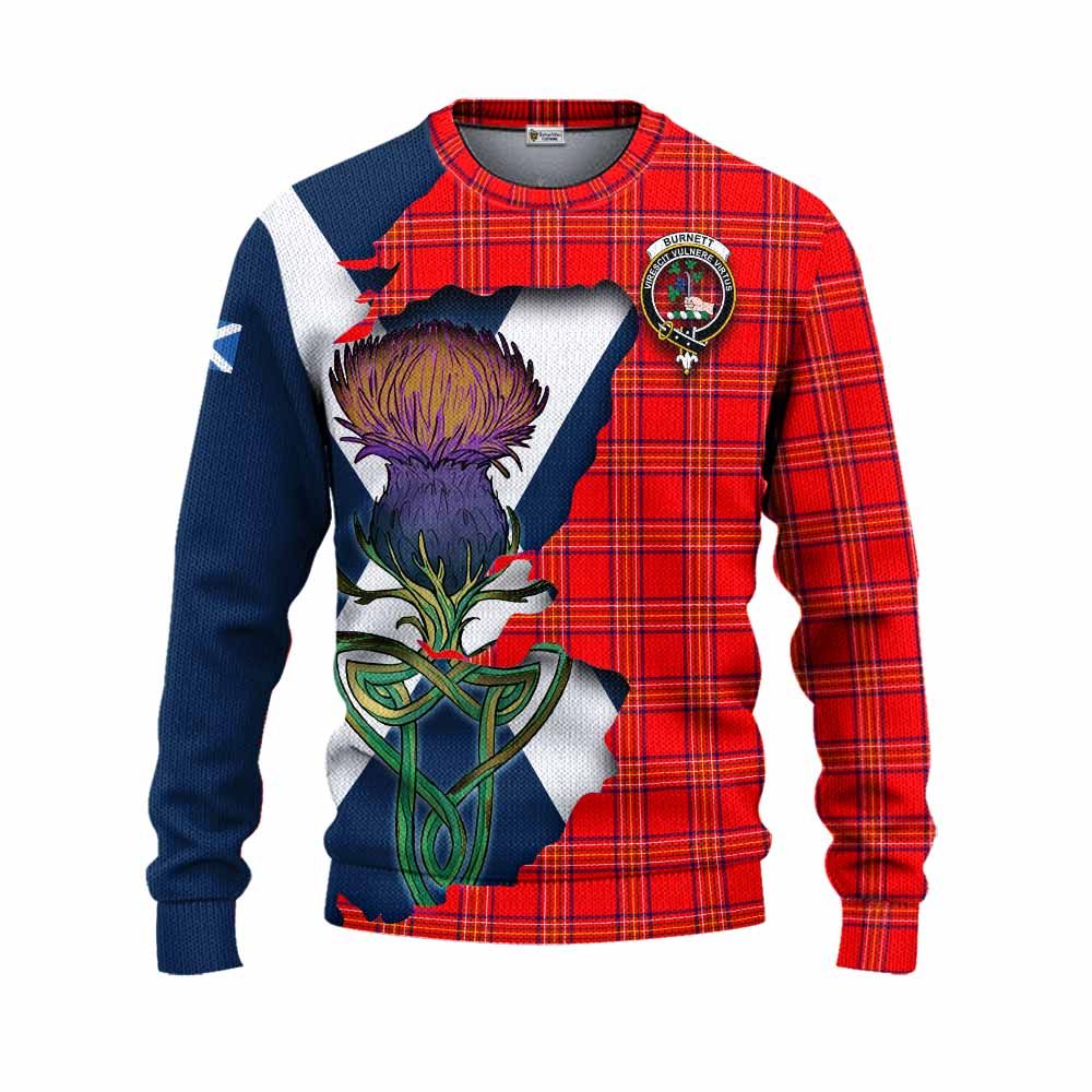 Burnett Tartan Family Crest Knitted Sweater Scottish Thistle Celtic Inspired Unisex - Tartan Vibes Clothing