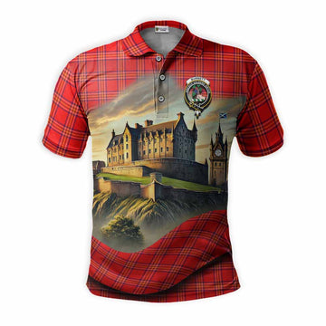 Burnett Tartan Family Crest Polo Shirt with Scottish Ancient Castle Style Kid - Tartan Vibes Clothing