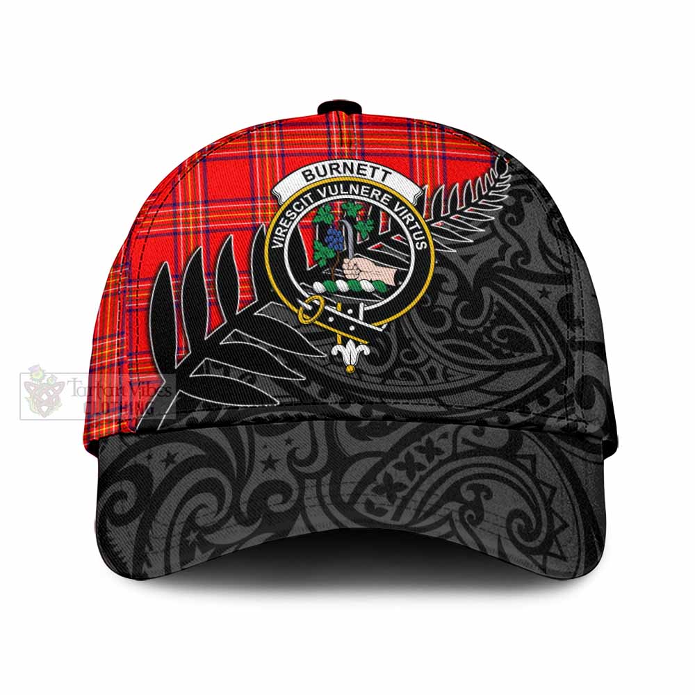 Tartan Vibes Clothing Burnett Tartan Classic Cap with New Zealand Silver Fern Half Style