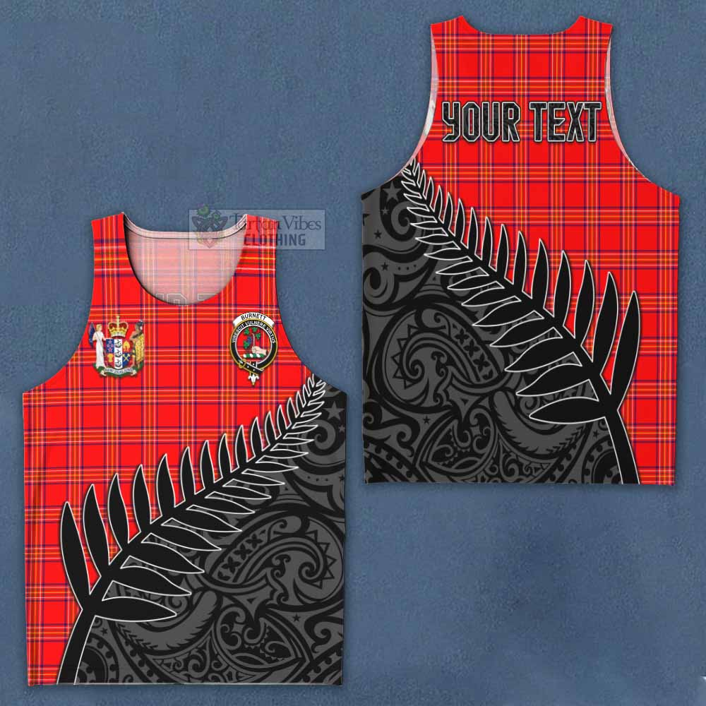 Tartan Vibes Clothing Burnett Crest Tartan Men's Tank Top with New Zealand Silver Fern Half Style