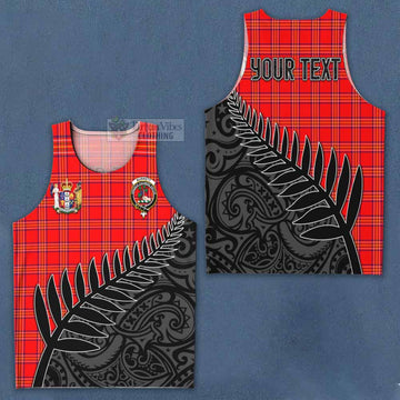 Burnett Crest Tartan Men's Tank Top with New Zealand Silver Fern Half Style