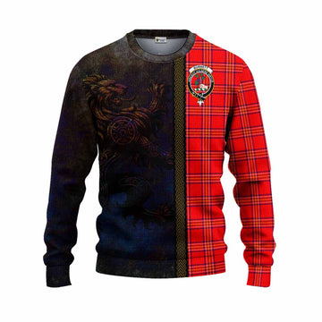 Burnett Tartan Family Crest Knitted Sweater Alba Gu Brath Be Brave Lion Ancient Style Unisex - Tartan Vibes Clothing