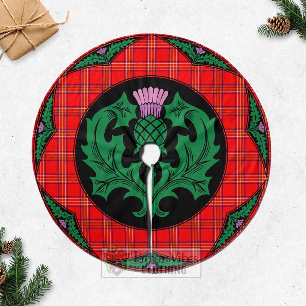 Tartan Vibes Clothing Burnett Tartan Christmas Tree Skirt Scottish Thistle Style