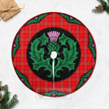 Burnett Tartan Christmas Tree Skirt Scottish Thistle Style