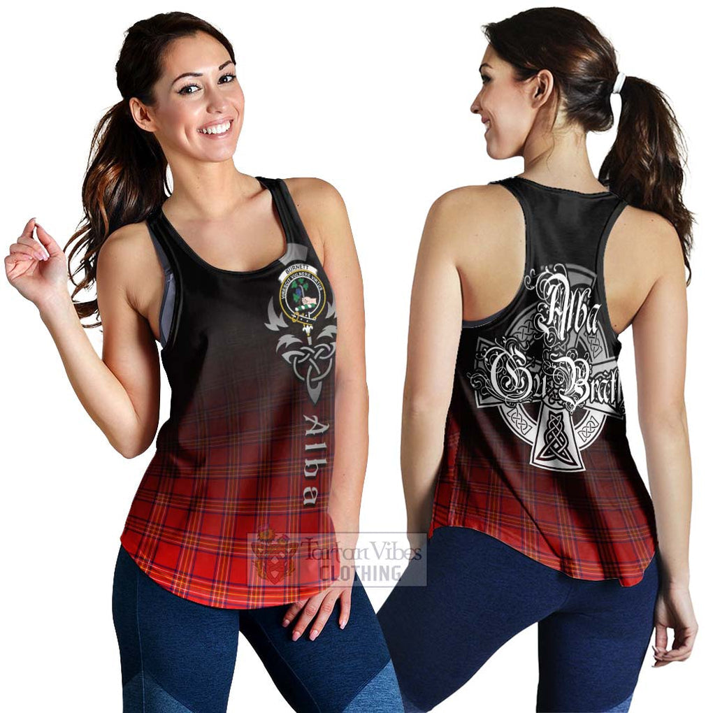 Tartan Vibes Clothing Burnett Tartan Women's Racerback Tanks Featuring Alba Gu Brath Family Crest Celtic Inspired