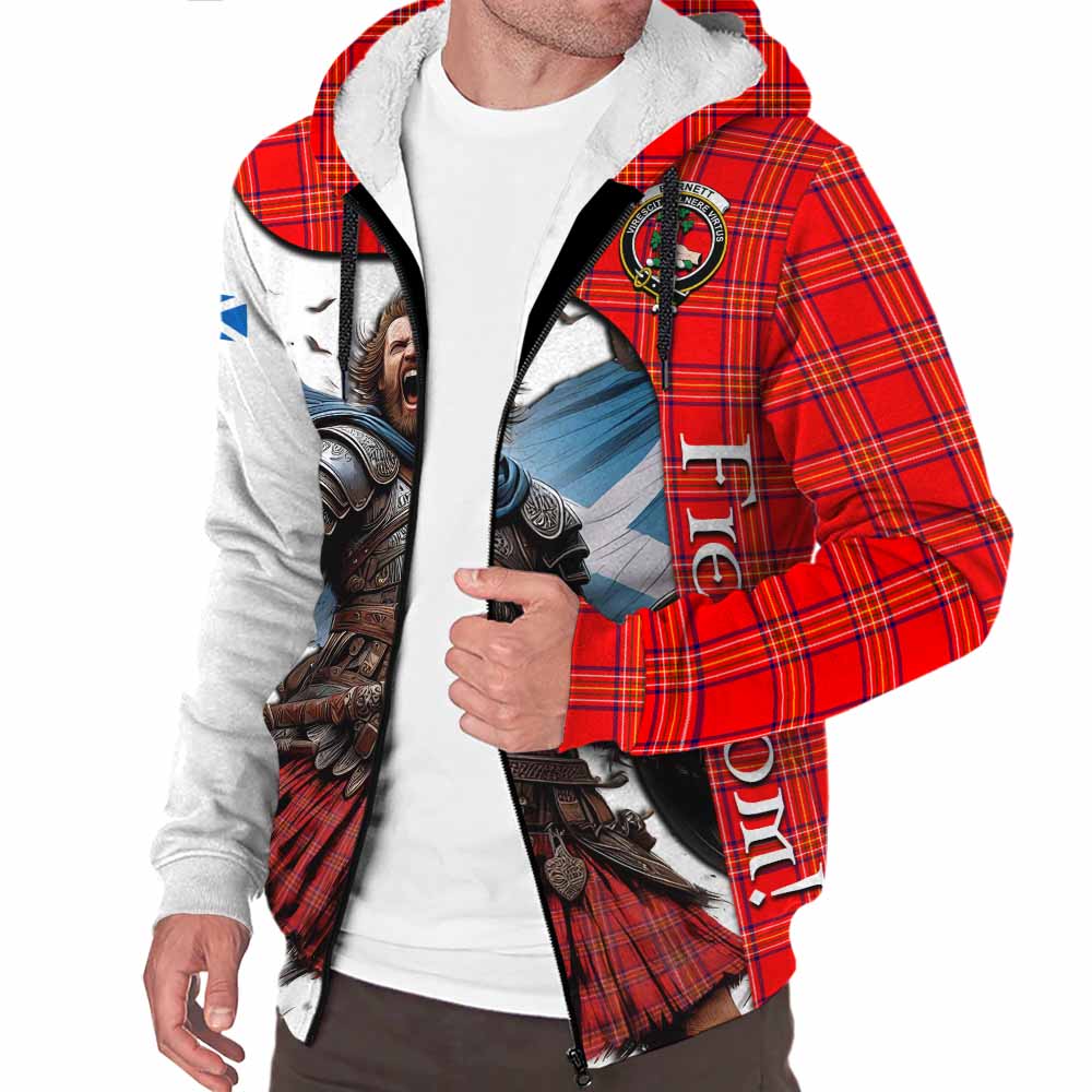 Tartan Vibes Clothing Burnett Crest Tartan Sherpa Hoodie Inspired by the Freedom of Scottish Warrior