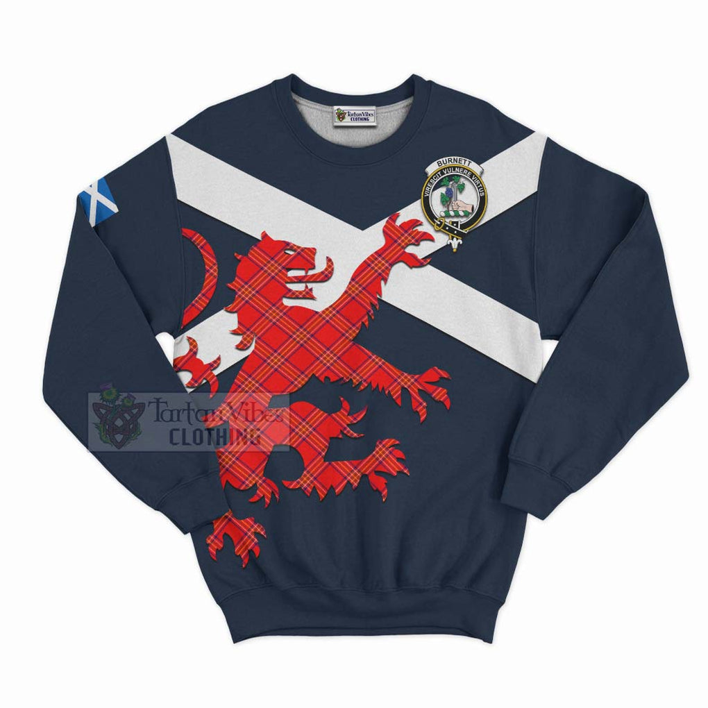 Tartan Vibes Clothing Burnett Tartan Lion Rampant Sweatshirt – Proudly Display Your Heritage with Alba Gu Brath and Clan Name