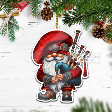 Burnett Tartan Bagpiper Gnome Christmas Ornament