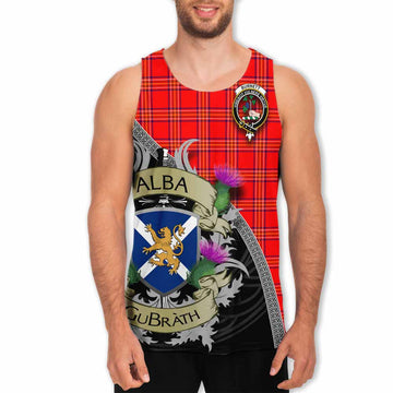 Burnett Tartan Family Crest Men's Tank Top Lion Rampant Royal Thistle Shield Celtic Inspired Men - Tartan Vibes Clothing