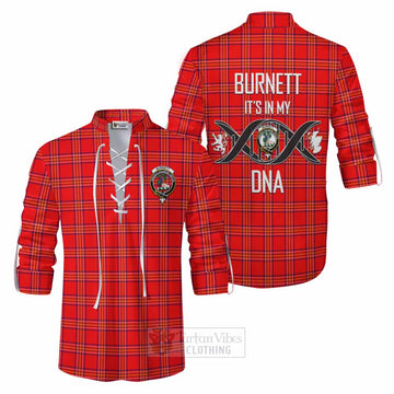 Burnett Tartan Ghillie Kilt Shirt with Family Crest DNA In Me Style