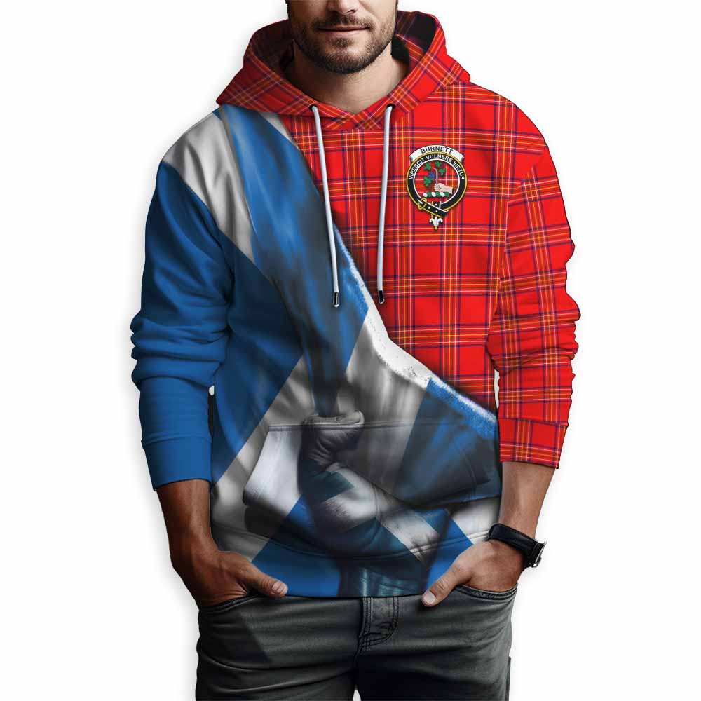 Tartan Vibes Clothing Burnett Tartan Hoodie with Family Crest Scotland Patriotic Style